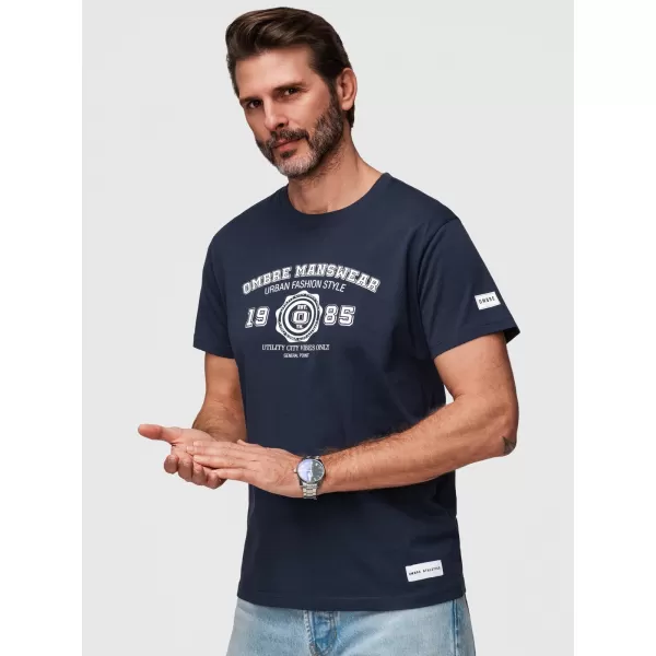  Pánske tričko OMBRE OM-TSPT-0269 NAVY BLUE 
