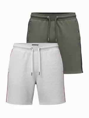 Pánsky set kraťas OMBRE Z128 GREY MELANGE/OLIVE