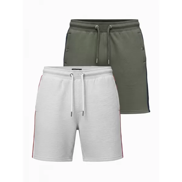  Pánsky set kraťas OMBRE Z128 GREY MELANGE/OLIVE 