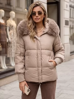 Dámska bunda DSTREET TY6005 KARAMELOVÁ