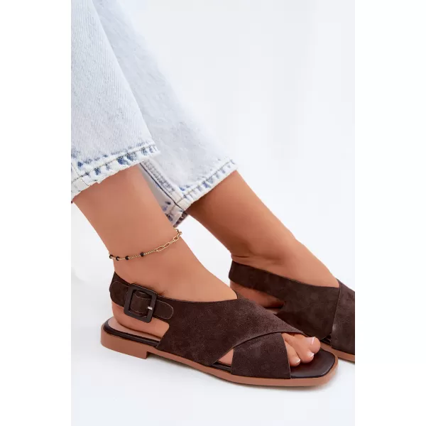  Dámske sandále S.BARSKI JC61-1001 BROWN 