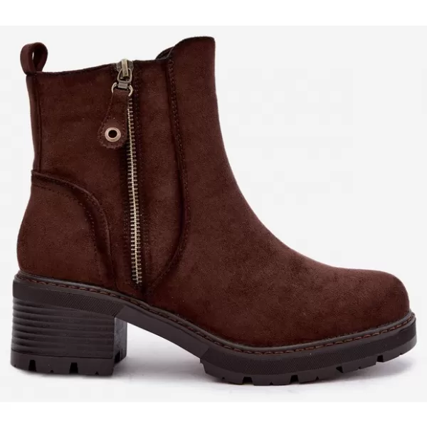 Dámske členkové topánky S.BARSKI HY62-8101 CHOCOLATE 