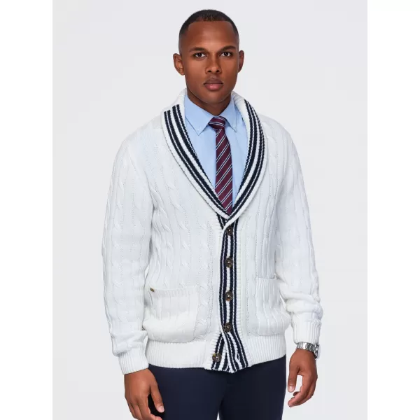  Pánsky kardigan OMBRE OM-SWCD-0196 WHITE 