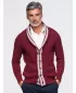Pánsky kardigan OMBRE OM-SWCD-0196 BURGUNDY