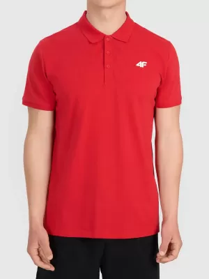 Pánske tričko s golierom 4F WMM00TPTSM0771 RED