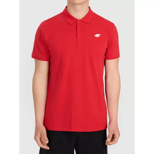  Pánske tričko s golierom 4F WMM00TPTSM0771 RED 