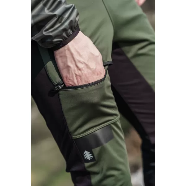 Pánske nepremokavé multi-šport nohavice NORDBLANC RIDGEWALK NBSPM8325 TMAVO ZELENÁ 