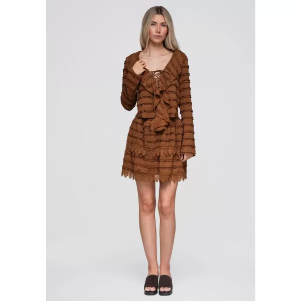  Dámska blúza OMBRE OW-TS-E0067 LIGHT BROWN 