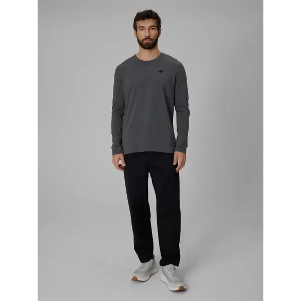  Pánske tričko s dlhým rukávom 4F WMM00TLONM611 DARK GREY MELANGE 