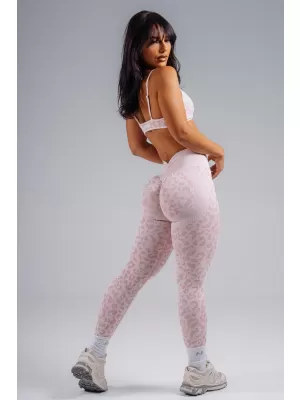 Medium support športová podprsenka s leopardím vzorom NEBBIA PRIMAL 854 PINK LEOPARD