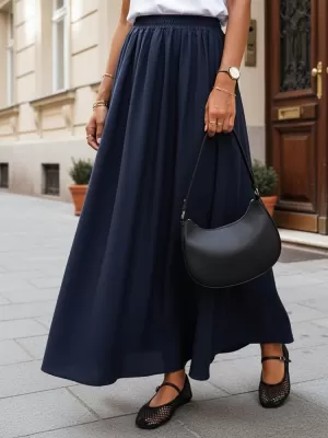 Dámska sukňa DSTREET CY0451 TMAVO MODRÁ