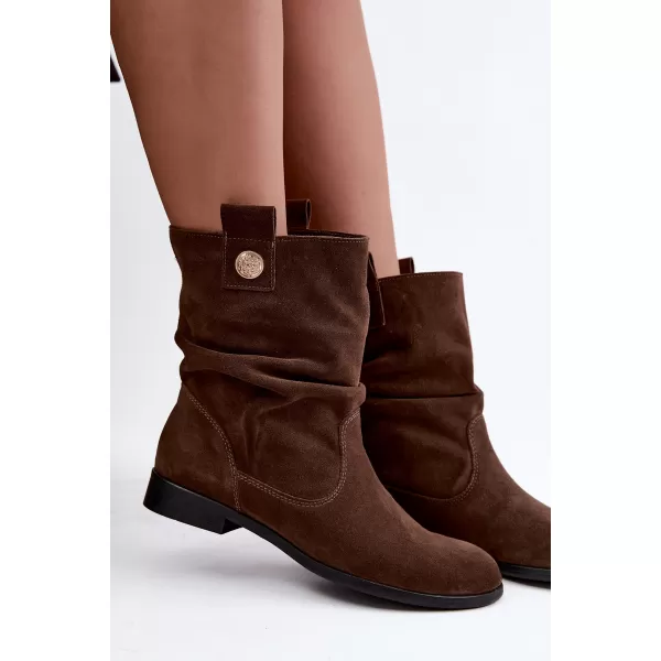  Dámske členkové topánky ZAZOO 4210 CHOCOLATE 