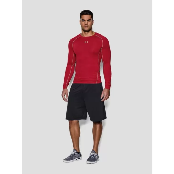  Pánske kompresné tričko UNDER ARMOUR HG LS 1257471-600 ČERVENÁ 