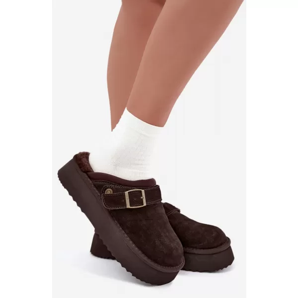  Dámske šľapky BIG STAR SHOES UU274697 BROWN/BEIGE 