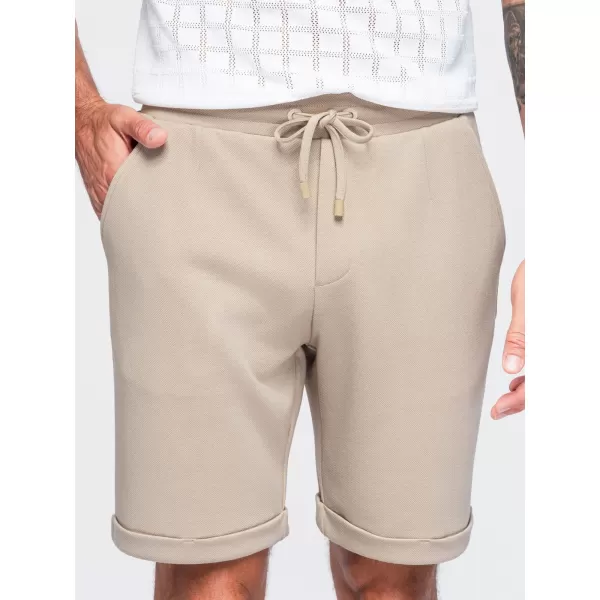  Pánske kraťasy OMBRE OM-SRCS-0206 BEIGE 
