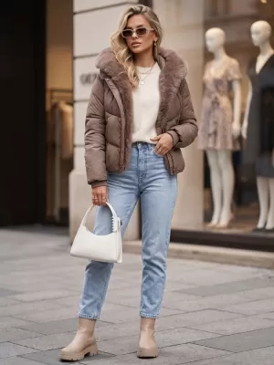 Dámska bunda DSTREET TY5984 BÉŽOVÁ