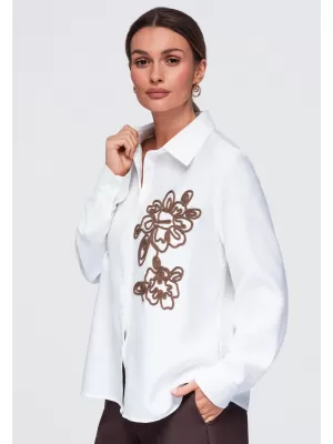 Dámska košeľa OMBRE OW-SH-E0073 WHITE