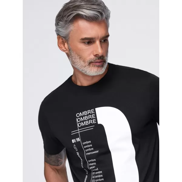  Pánske tričko OMBRE OM-TSPT-0299 BLACK 