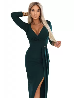 Dámske šaty NUMOCO 404-15 FĽAŠKOVÁ ZELEŇ