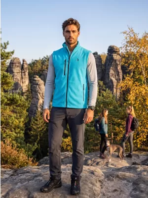 Pánska fleece vesta ALTISPORT ALM002525 TYRKYSOVÁ