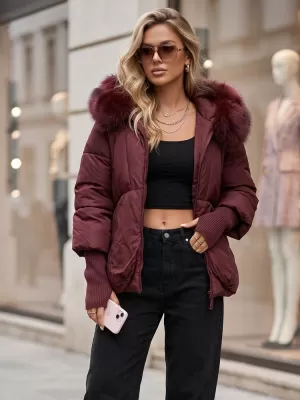 Dámska bunda DSTREET TY5992 BORDOVÁ