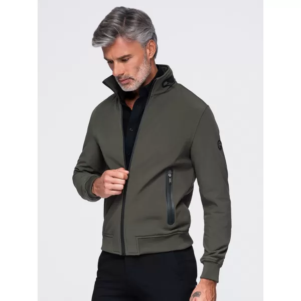  Pánska bunda s kapucňou OMBRE OM-JANP-0233 DARK OLIVE 