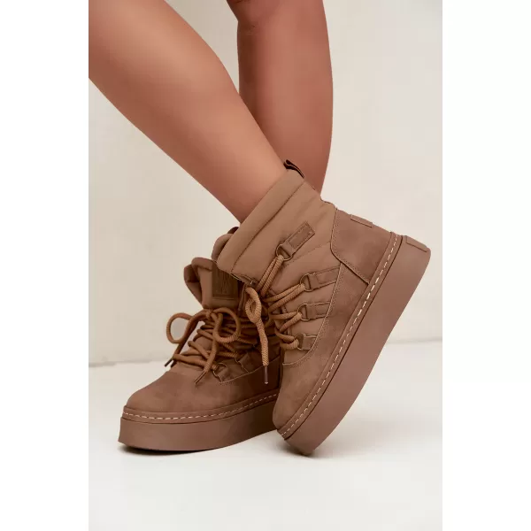  Dámske snehule BIG STAR SHOES UU274190 BROWN/BEIGE 