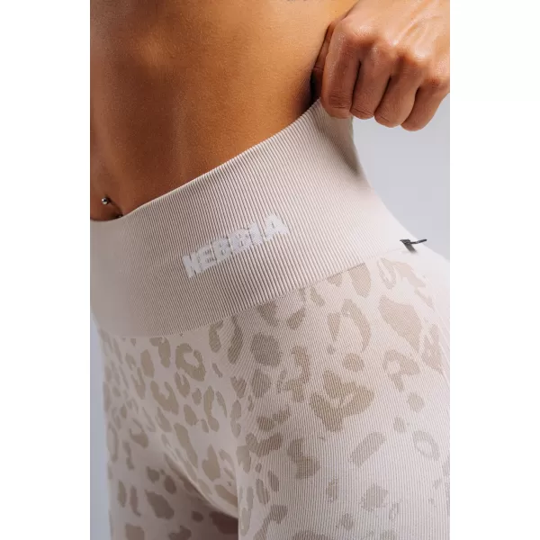  Kompresné push-up legíny s leopardím vzorom NEBBIA PRIMAL 849 CREAM LEOPARD 