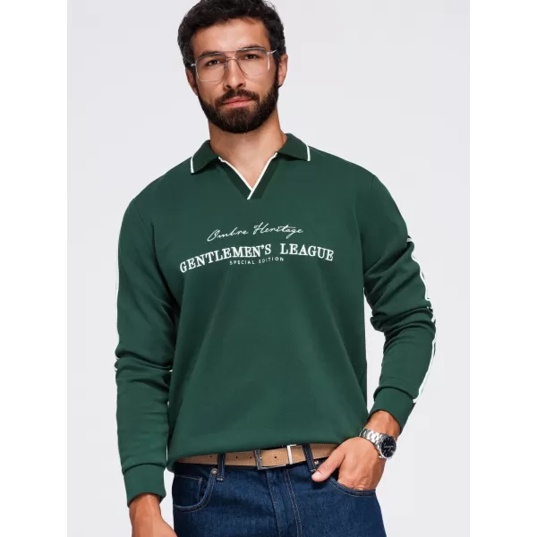  Pánska mikina OMBRE OM-SSNZ-0268 DARK GREEN 