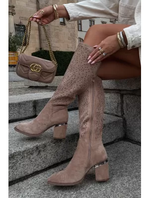 Dámske čižmy S.BARSKI HY62-8122 BEIGE