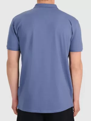 Pánske tričko s golierom 4F WMM00TPTSM0770 DENIM