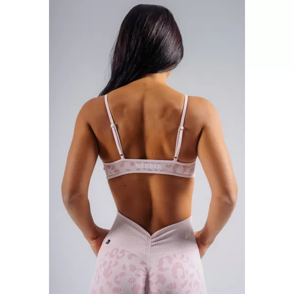  Medium support športová podprsenka s leopardím vzorom NEBBIA PRIMAL 854 PINK LEOPARD 