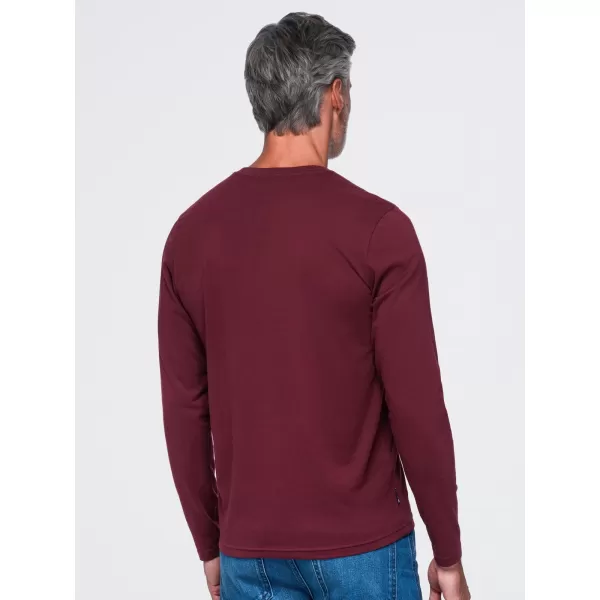  Pánske tričko OMBRE OM-LSBL-0143 BURGUNDY 
