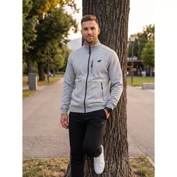  Pánska mikina 4F WMM00TSWSM2547 COLD LIGHT GREY MELANGE 