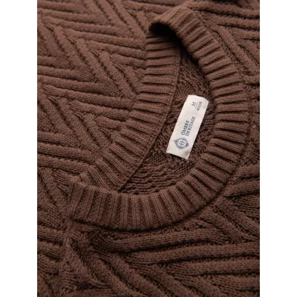  Pánsky sveter OMBRE OM-SWSW-0190 BROWN 