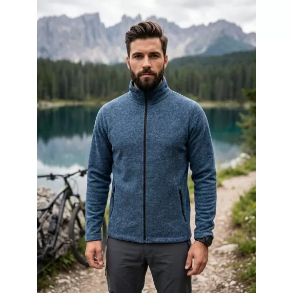  Pánska micro fleece mikina MALFINI FACTOR 852 TMAVÝ DENIM MELÍR 