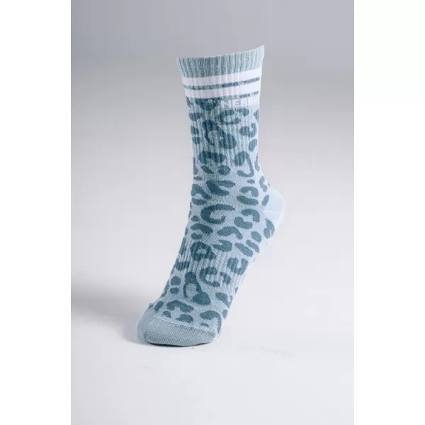  Crew ponožky s leopardím vzorom NEBBIA PRIMAL 106 BLUE LEOPARD 