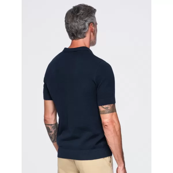  Pánske polo tričko OMBRE OM-POSS-0178 NAVY BLUE 