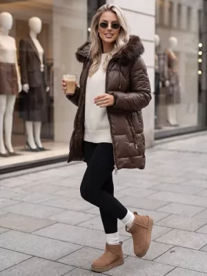 Dámska bunda DSTREET TY5757 HNEDÁ