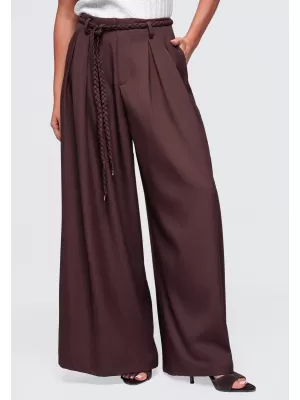 Dámske nohavice OMBRE OW-PA-E0018 BROWN