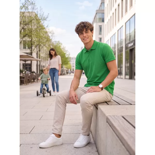  Pánske tričko s golierom ALTISPORT NP/ALMST90601 KELLY GREEN 