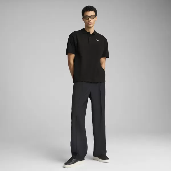  Pánske tričko s golierom PUMA WARDROBE ESS PIQUE RELAXED POLO 62965701 PUMA BLACK 