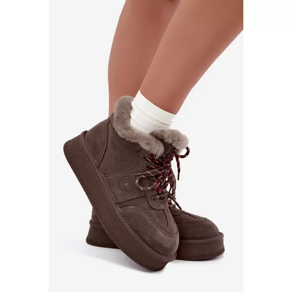  Dámske snehule BIG STAR SHOES UU274313 BROWN/BEIGE 