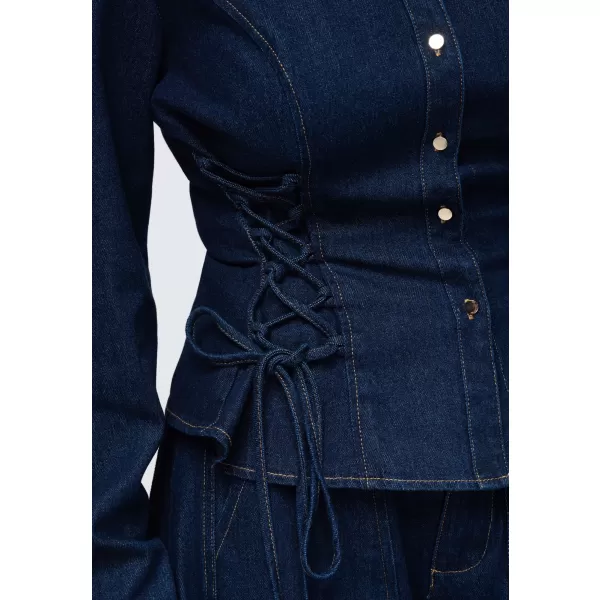  Dámska košeľa OMBRE OW-SH-E0070 NAVY BLUE 