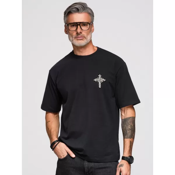  Pánske tričko OMBRE OM-TSCT-0276 BLACK 