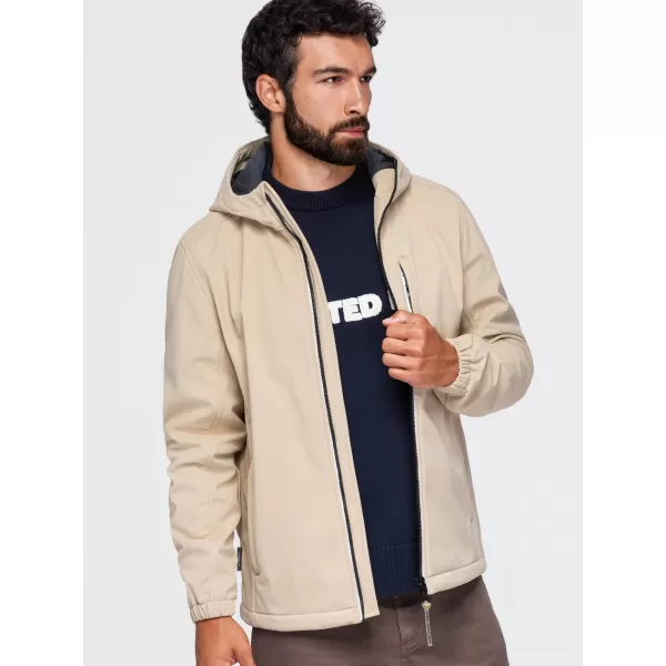  Pánska softshellová bunda OMBRE OM-JANP-0292 SAND 
