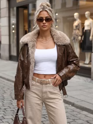 Dámska bunda DSTREET TY5708 HNEDÁ