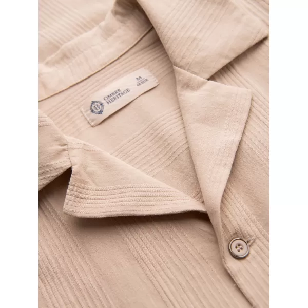 Pánska košeľa OMBRE OM-SHSS-0221 LIGHT BROWN 