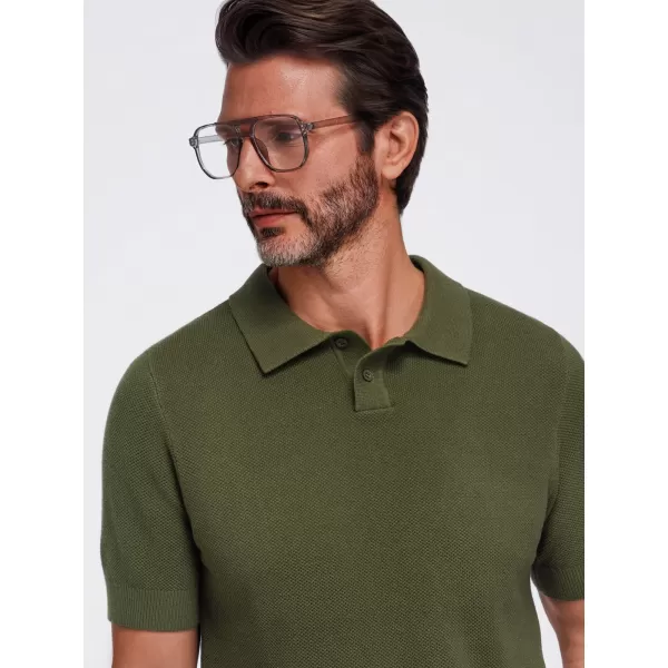  Pánske polo tričko OMBRE OM-POSS-0178 OLIVE 