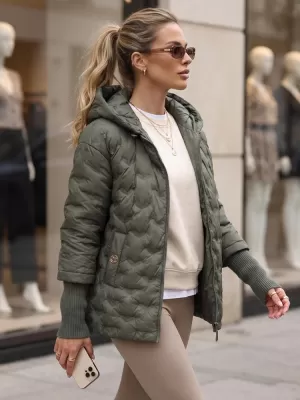 Dámska bunda DSTREET TY5869 ZELENÁ